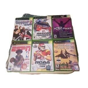 6 Xbox Og Star Wars Clones Music Chopper 2 NASCAR Football Video Game Lot
